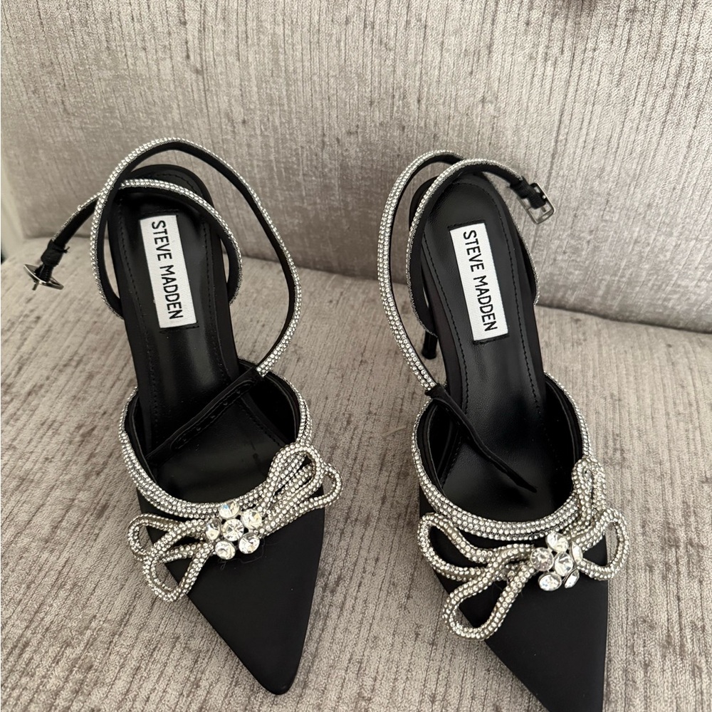 Steve Madden Black Embellished Women's Heels